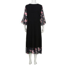 Load image into Gallery viewer, Donna Long Black Patchwork Dress