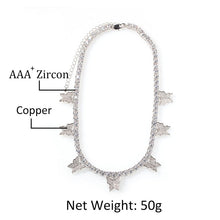 Load image into Gallery viewer, Butterfly Miami Cuban Chain Silver Iced Out Necklace