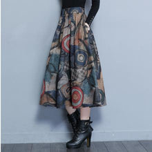 Load image into Gallery viewer, Cashmere Woolen Retro Print Skirt 2019