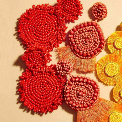 e-Stylo Red Beads Earrings