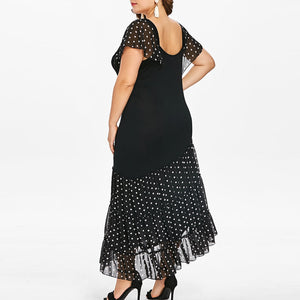 Asymmetric Chiffon Elegant New Style Polka Dotts Dress