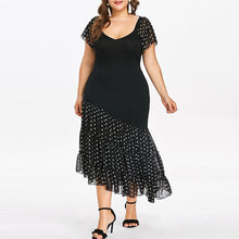 Load image into Gallery viewer, Asymmetric Chiffon Elegant New Style Polka Dotts Dress
