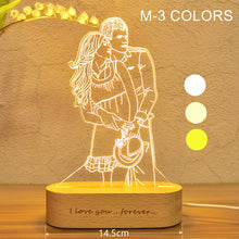 Load image into Gallery viewer, 3D USB Customized Photo Lamp With Wooden Base