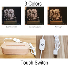 Load image into Gallery viewer, 3D USB Customized Photo Lamp With Wooden Base