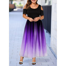 Load image into Gallery viewer, New Two Shades Off-Shoulder Dress