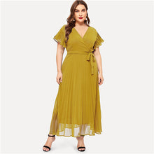 Load image into Gallery viewer, Estylo-Ginger Shade Flounce Sleeve Dress-"New"