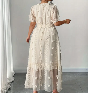 Elegant V-Neck Women's Bell Sleeve Dress