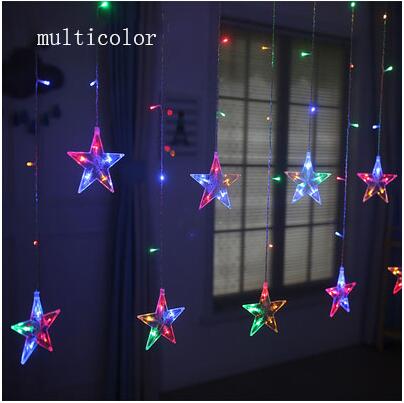2.5M LED Christmas Garland Star Curtain Lights