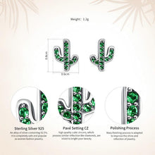 Load image into Gallery viewer, 925 Sterling Silver Dazzling Cactus Green
