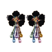 Load image into Gallery viewer, Floral Crystal Boho Earrings