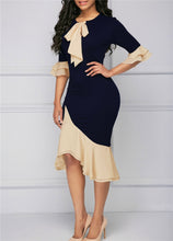 Load image into Gallery viewer, Elegant Tie Flare Ruffle Dress