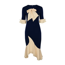 Load image into Gallery viewer, Elegant Tie Flare Ruffle Dress