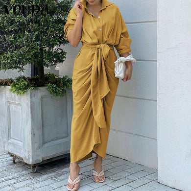 Bohemian Shirt Long Maxi Dress