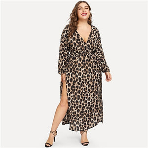 Leopard Print Ruffle Dress