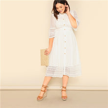 Load image into Gallery viewer, Prefect White Lace Flared Midi