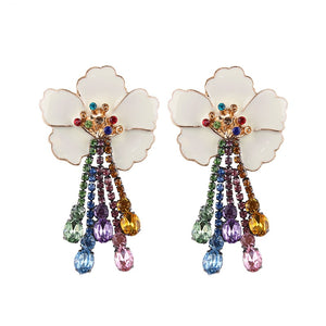 Floral Crystal Boho Earrings