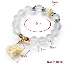 Load image into Gallery viewer, Natural opal beads bracelets crystal fashion women bracelet vintage stainless steel braceletes for women