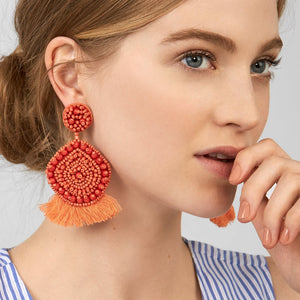 e-Stylo Red Beads Earrings