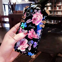 Load image into Gallery viewer, Fashion Blu-ray Camellia Rose Flower Case for iPhone