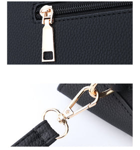 PU Leather Diagonal Embroidery Handbag