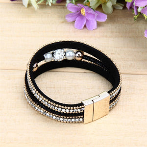 Luxury Leather Crystal Bracelets