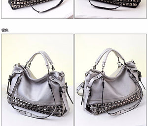 Silver/Black Cowhide Stunning Shoulder Handbag (Most Popular)