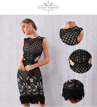 Load image into Gallery viewer, Elegant Feather Lace Dress