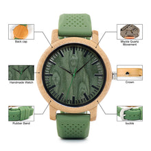 Load image into Gallery viewer, High Quality Silicone Strap Green Wooden Watch