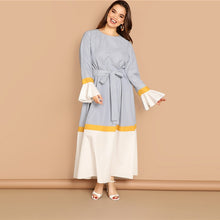 Load image into Gallery viewer, Flounce Sleeve Belted Maxi