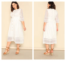 Load image into Gallery viewer, Prefect White Lace Flared Midi