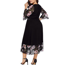 Load image into Gallery viewer, Donna Long Black Patchwork Dress