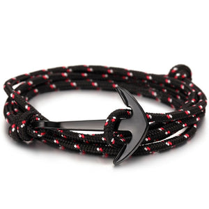 High quality fashion black anchor bracelet