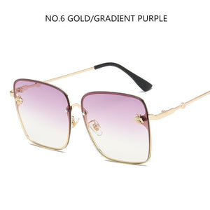 Luxury Retro Square Bee UV Sunglasses