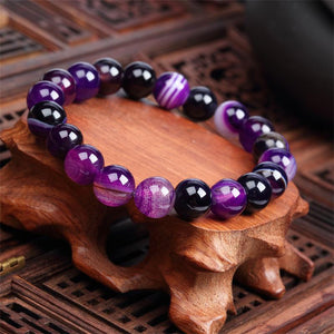 Trendy Natural Stone Love Purple Bead Bracelet
