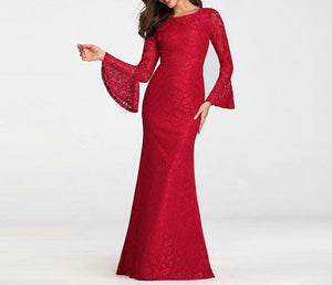 Elegant Red Party Gown