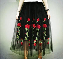 Load image into Gallery viewer, Vintage Floral Mesh Skirt