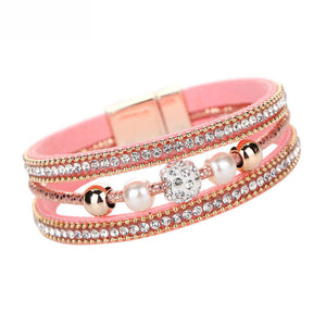 Luxury Leather Crystal Bracelets