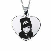 Load image into Gallery viewer, Personalized Name Photo Heart Pendant
