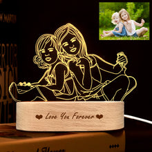 Load image into Gallery viewer, 3D USB Customized Photo Lamp With Wooden Base