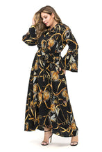 Load image into Gallery viewer, Estylo Chain Print Flare Collar Maxi