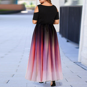New Two Shades Off-Shoulder Dress