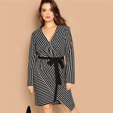Load image into Gallery viewer, Estylo Elegant Retro Striped Dress With Belt