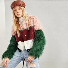 Load image into Gallery viewer, Multicolor Highstreet Patchwork Winter Coat