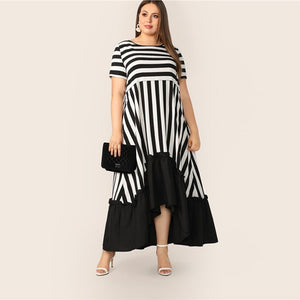 Glamorous Low Hem Stripe Dress 2019