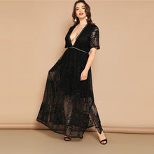 Load image into Gallery viewer, Stunning Black Eyelet Lace Dress