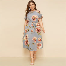 Load image into Gallery viewer, Amy-Floral Belted Stunning Dress