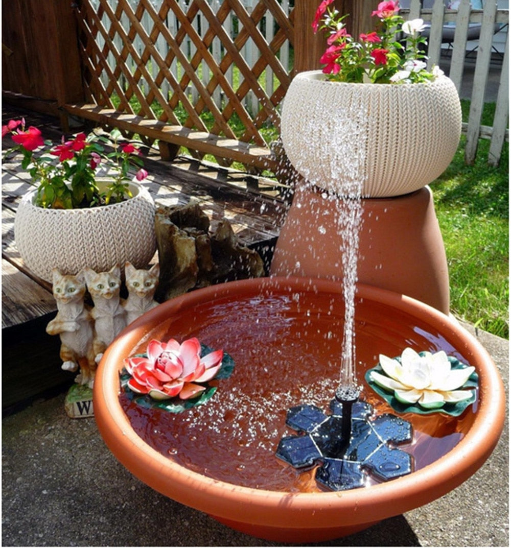 Creative Solar Energy Flower Fountain