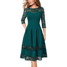 Load image into Gallery viewer, Floral Lace Patchwork A-Line Dress