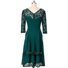Load image into Gallery viewer, Floral Lace Patchwork A-Line Dress