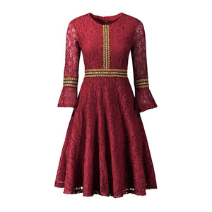 Vintage Patchwork Lace Dress 2019